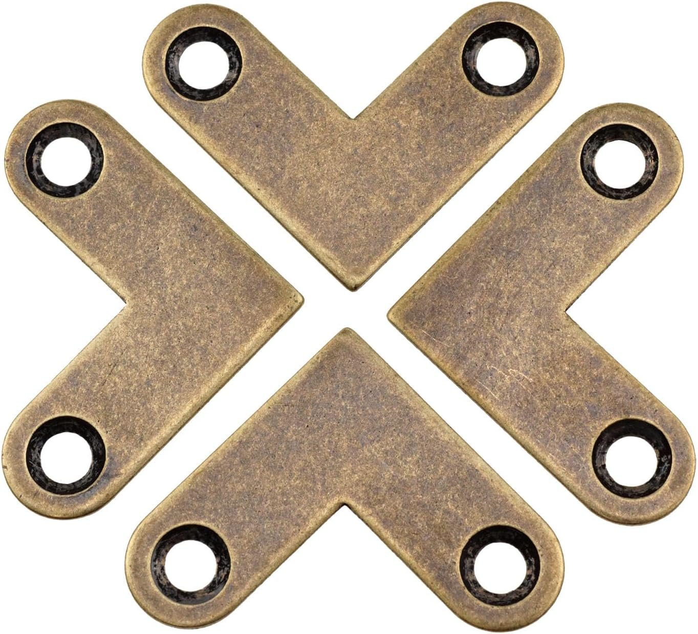 2.7cm/1inch Bronze L Shaped Brass Flat Corner Bracket Accessories Flat Corner Support Plate Support L Shaped Flat Bracket Joint Corner Bracket 8PCS